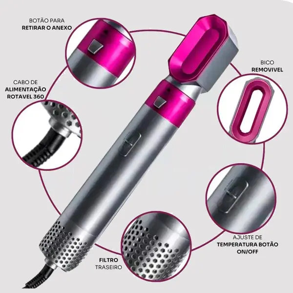 Secador de pelo 5 en 1 - «Estilo y practicidad para tu cabello»